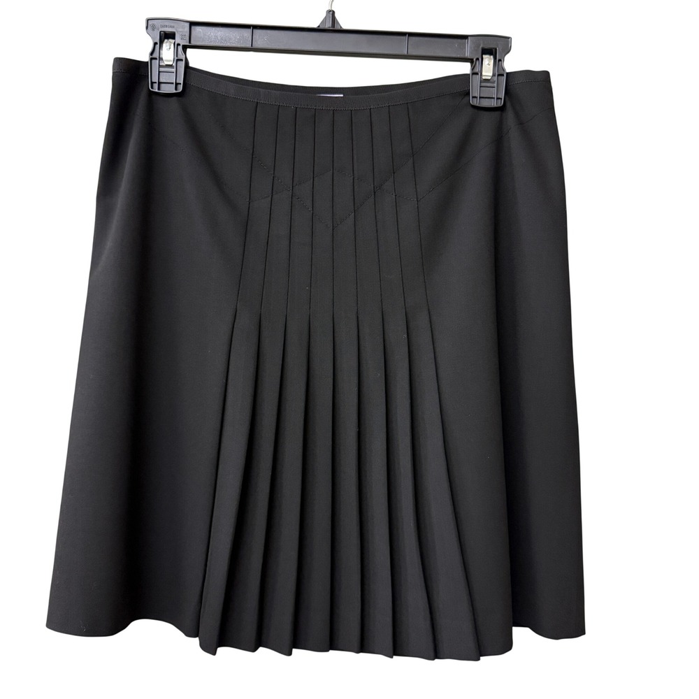 Vintage The Limited Women Y2K Sunburst Pleated Skirt Size 6 Black Flare Side Zip